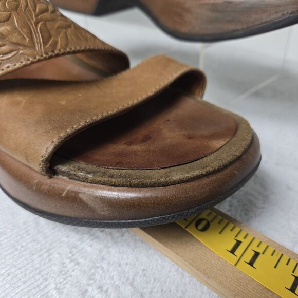 Dansko Brown Leather Chunky Sandals 40 Y2K Boho Cottage Fairycore Coachella 00s - Picture 8 of 9